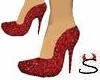 Glitter red pumps