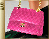 aYY-gold chain rose red leather purse