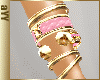 aYY- luxury gold  pink bracelet set)