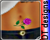 pink rose belly tattoo