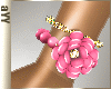 aYY-pink camellia gold chain bracelet
