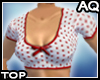 *AQ*Polkadot Top White