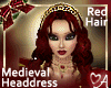 Red hair burgundy headdress