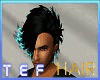 black with teal wisps