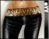 aYY-leopard belt black leathern leggings