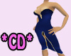 *CD*Blue Strapless dress