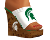 MSU Spartans Wedge with Red Nailcolor