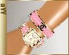 aYY- luxury gold watch pink band with pink bracelet set)