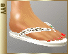 aYY- white sparkling flip flops