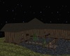 Night cabin with pond