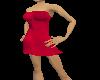 strapless red silk dress