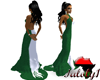 White and Green Gown