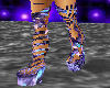 blue spangle long boot