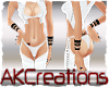 (AK)studded chaps white