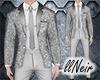 N  Silver Shiny Tie Suit
