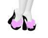 BD~ Pink&Blk Fur Heels