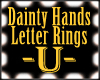 Gold Letter "U" Ring