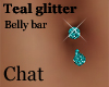 c] Teal Glitter Piercing