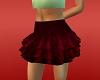 Skirt Ruffled Velvet Red