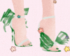 Green Bow Plaid Shoes ~