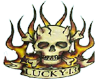 Lucky 13 Skull w/ Flames