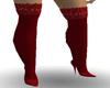 dk red Lacetop Stockings