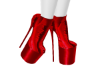 Red latex heels