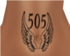 505 wings stomach tattoo