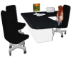 SE-White Desk Blk Chairs