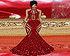 red glitter dress & open