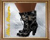 SKULL LEATHER LACE BOOTS