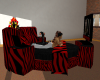 red&black tiger bed w/tv