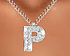 P Letter Silver Necklace