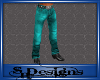 Teal Jeans w/ Buckle 