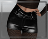 LS-black leather shorts