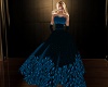 blue feather gown