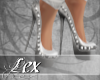 LEX white spike heels
