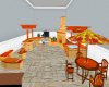 orange patio bbq set
