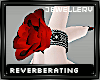 R| Red Rose Silver Ring