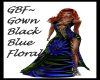 GBF~Gown Blk Blue Floral