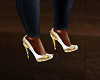 Whit and Gold Pumps