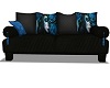 Blk/Blu Tat Girl Couch