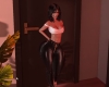 black latex leggings