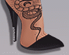 Black Heels + tat.