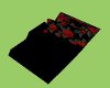 black red rose pillow