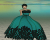 J36 Teal & Blk Gown