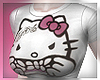 Kawaii Y2kGirl bimbo doll coquette pink baggyjeans kitten hello kitty outfit anime emo gothic black white top