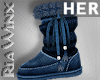 Dk Blue Fur Boots HER