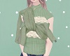 knit lace top green