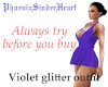 Violet glitter outfit